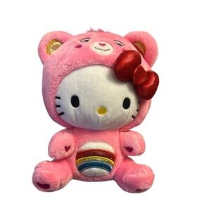 Hello Kitty Care Bear Collaboration Plush Stuffed Animal No Tags Clean Like New